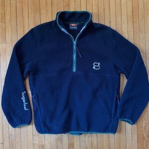 NWOT Sugarloaf Social Club Sherpa Fleece Half Zip Navy Pullover Men’s Sz. XL